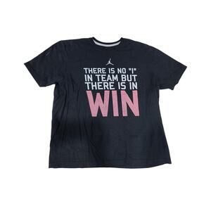 Jordan Shirt Mens 2XL Black Crew Neck Athletic Graphic There Is No I In Team